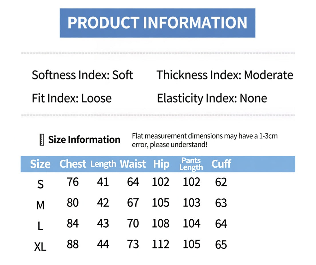 Product size chart