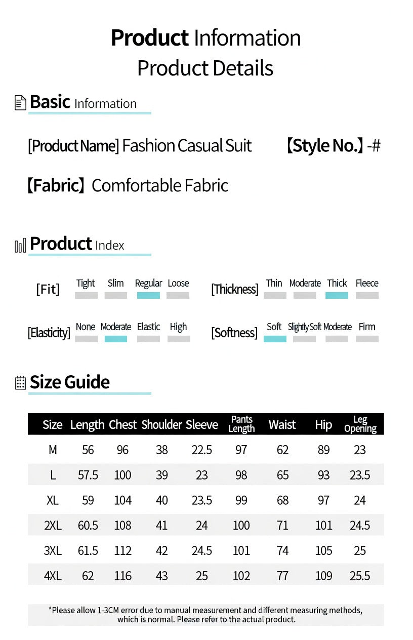 Product size chart