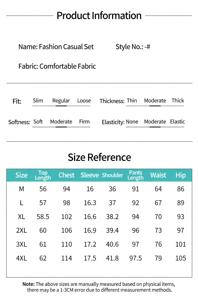 Product size chart