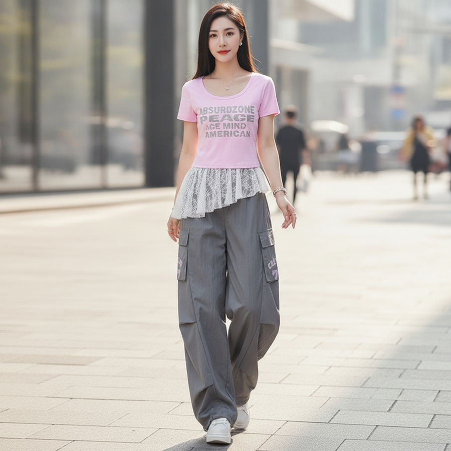 Stylish Letter-Print Matching Set