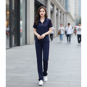 Stylish Embroidered Polo Shirt and Trousers Set