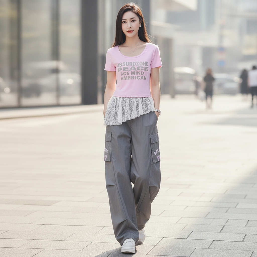 Stylish Letter-Print Matching Set