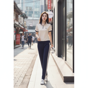 Color-block Short-Sleeve Polo Sports Set