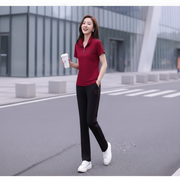 Stylish Embroidered Polo Shirt and Trousers Set