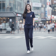 Crew-neck pullover bear-themed outfit