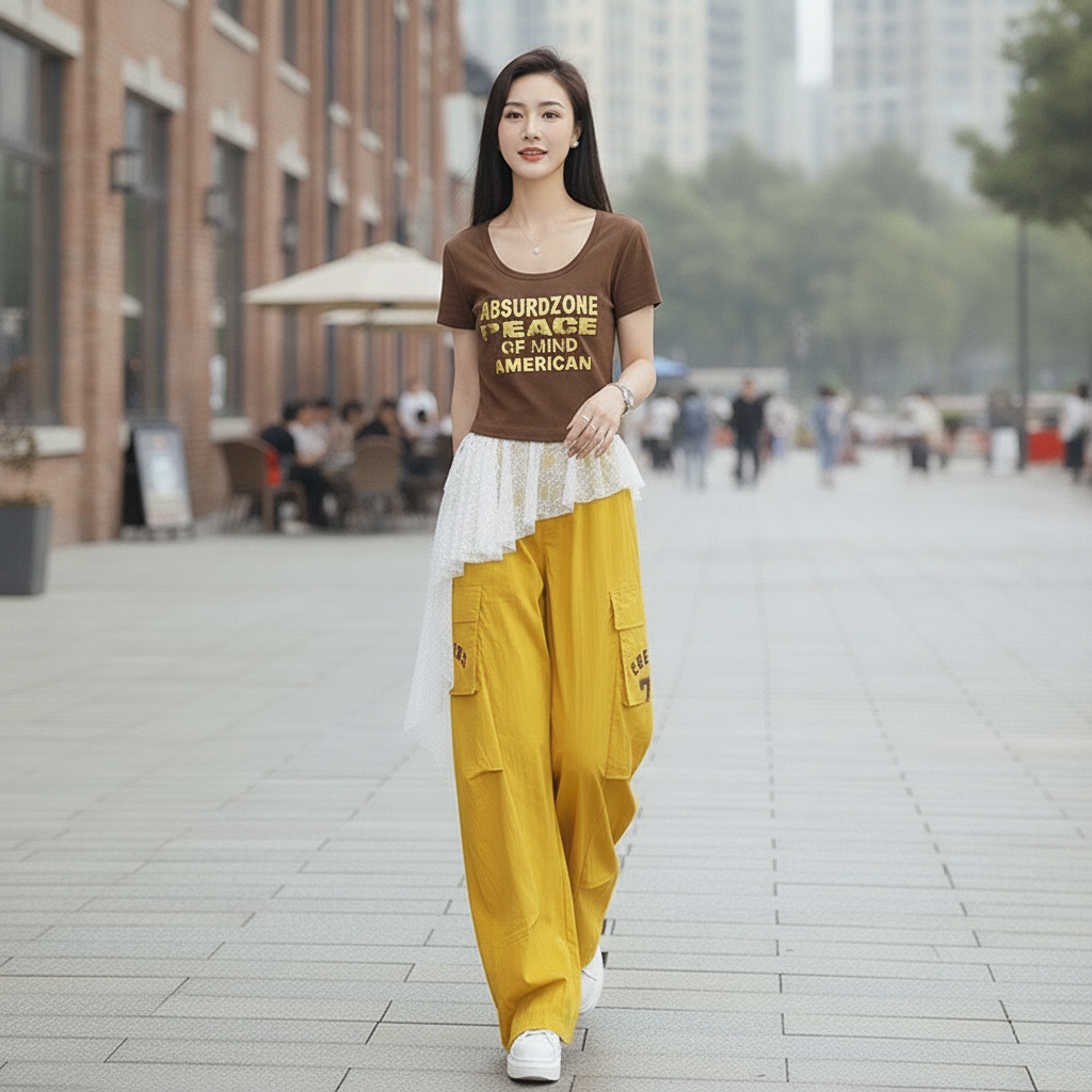 Stylish Letter-Print Matching Set