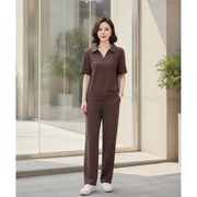 Solid-color casual set