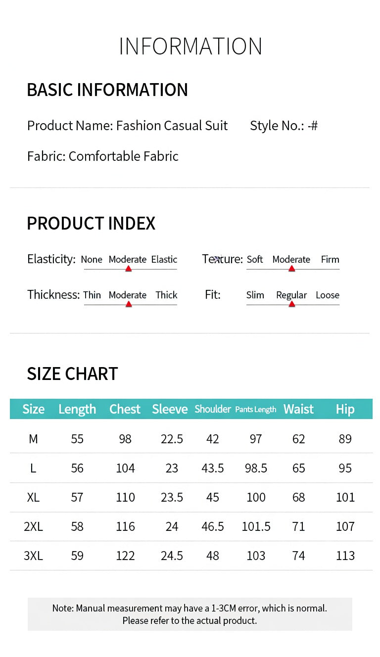 Product size chart