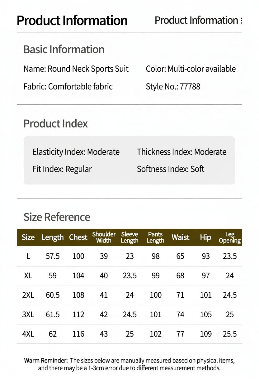 Product size chart