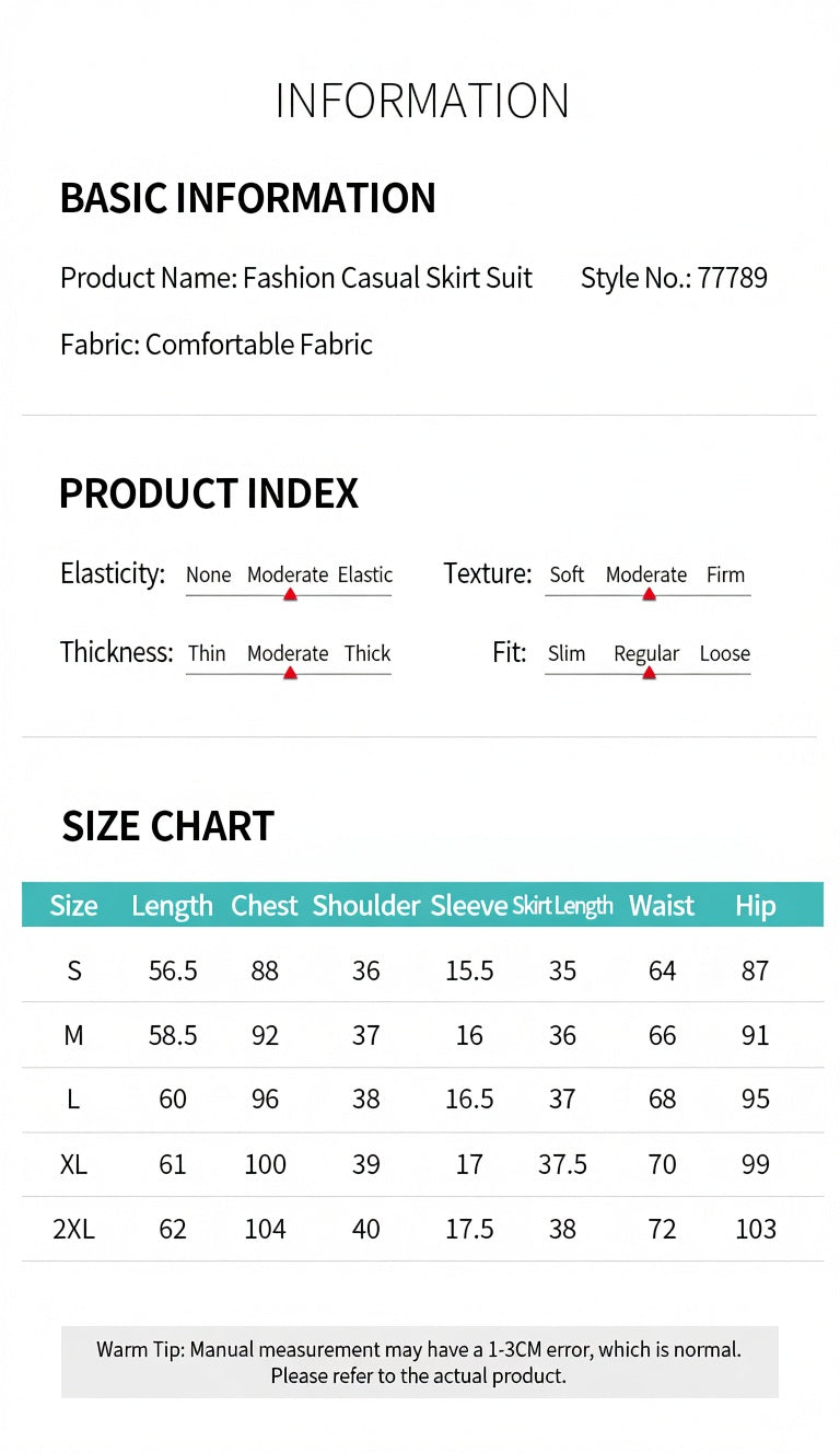 Product size chart